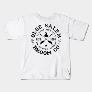 Wiccan Occult Witchcraft Salem Broom Company Kids T-Shirt